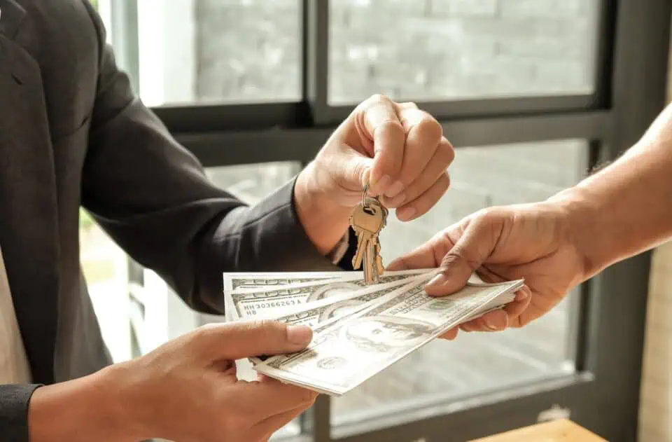 Home Business Concepts,buyers And Sellers Give Dollar Money,sell
